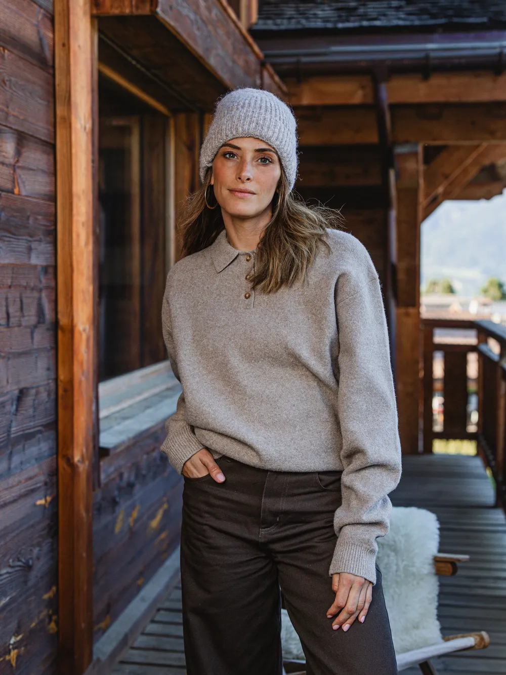 Brown Melange Knit Polo - Image 8