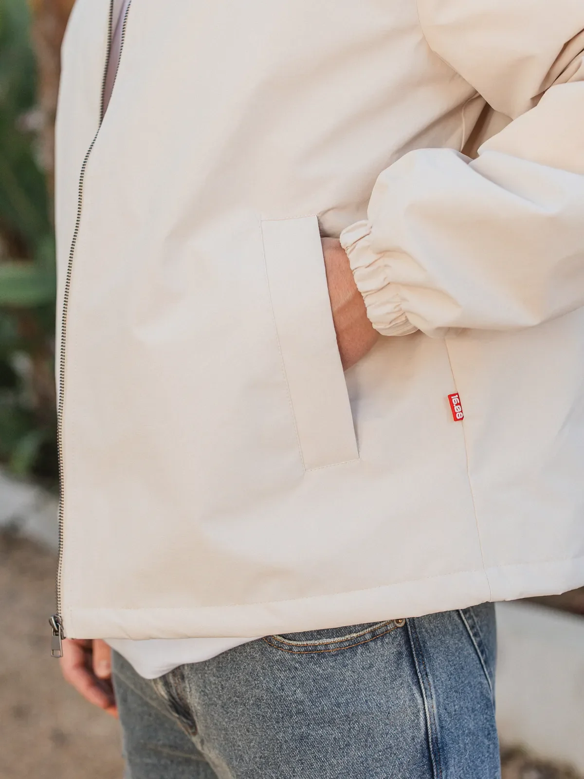 Creme Padded Coach Zip Jacket - Image 3
