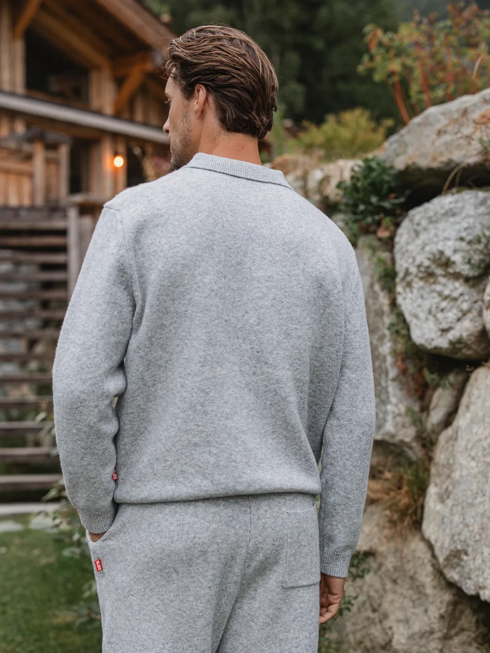 Grey Knit Pocket Polo - Image 6