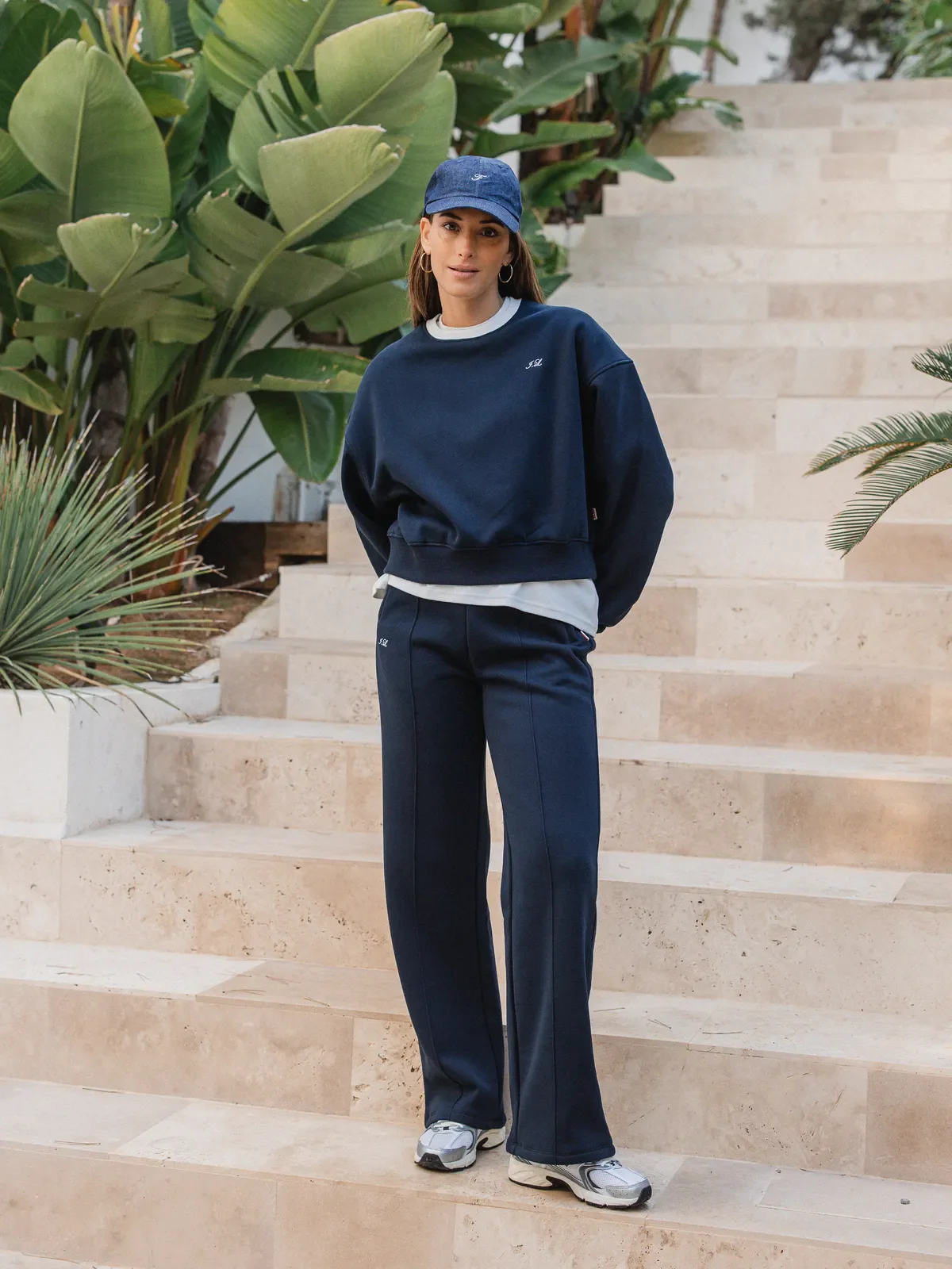 Navy Lounge League Jogging Pants - Image 7